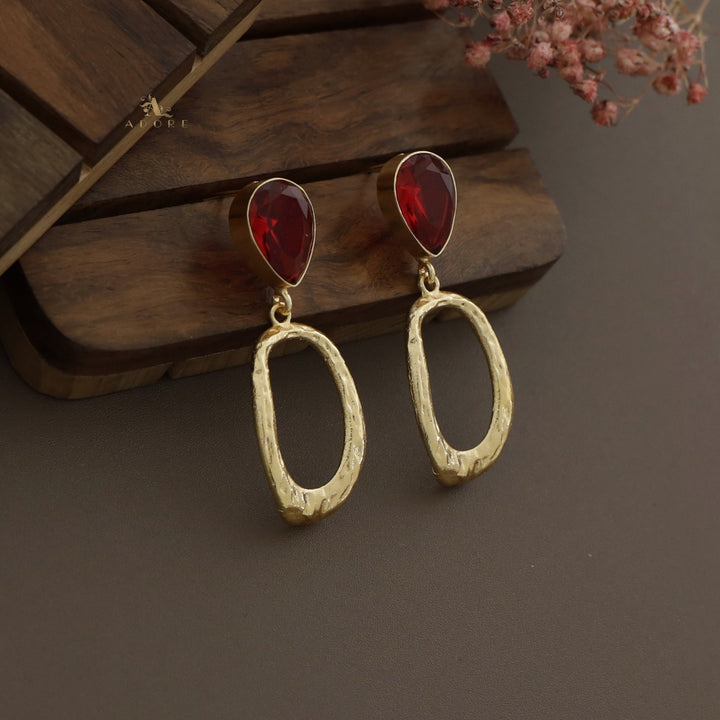 Hammered Aneira Glossy Drop Earring