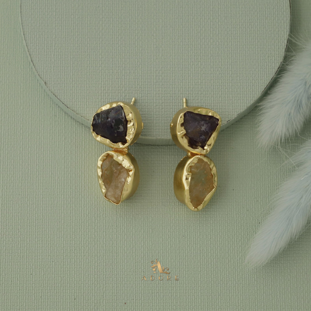 Ivona Dual Raw Stone Earring