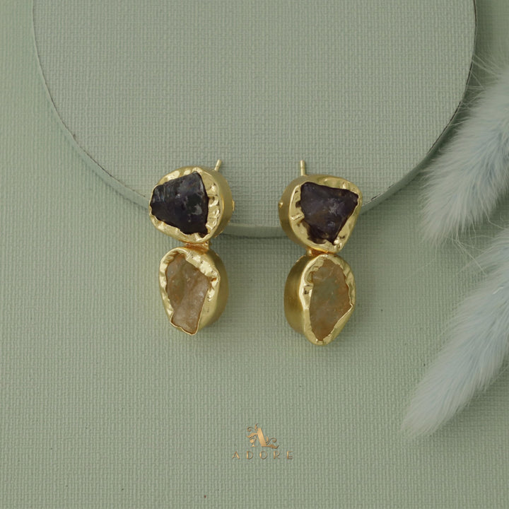 Ivona Dual Raw Stone Earring