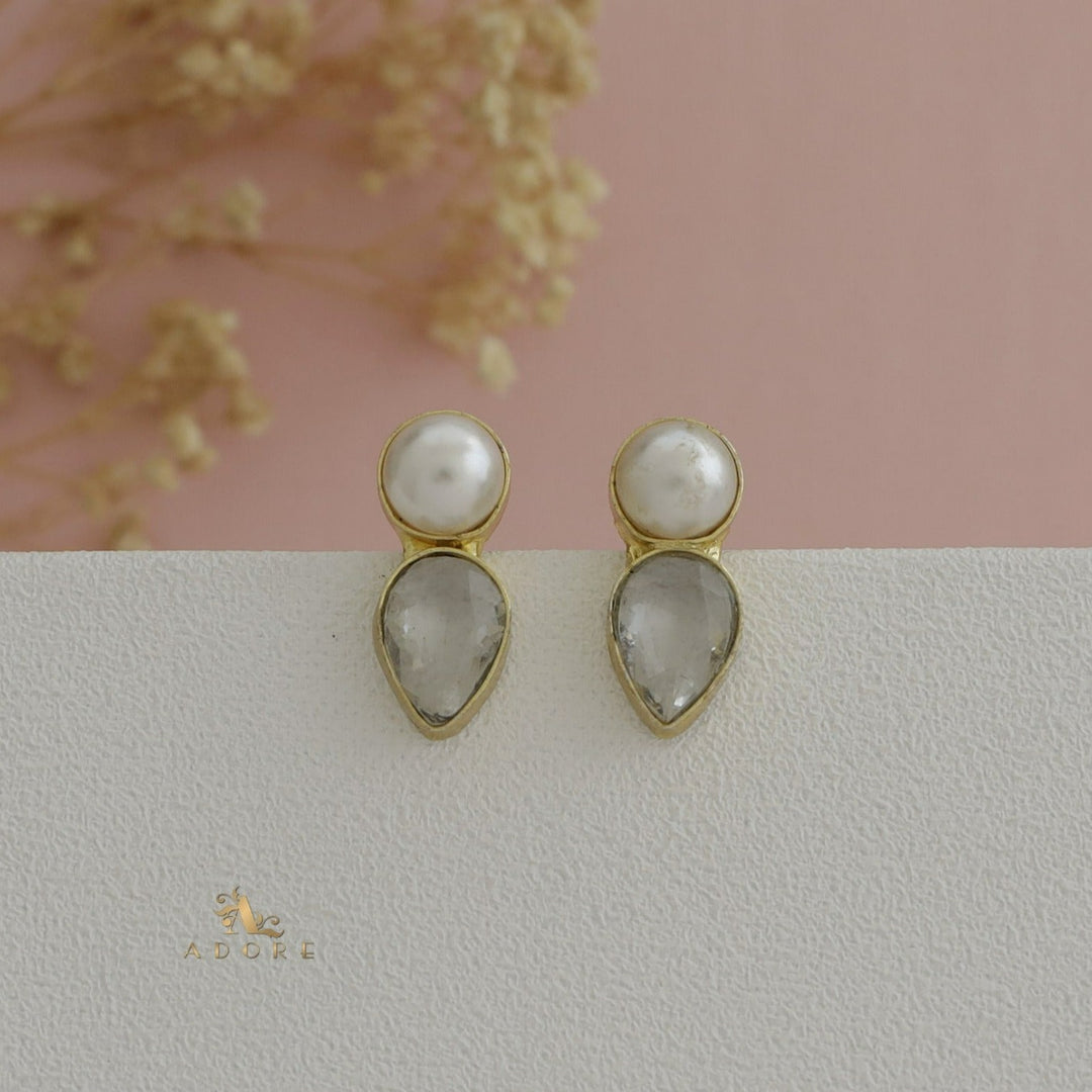 Melva Glossy Pearl Drop Earring