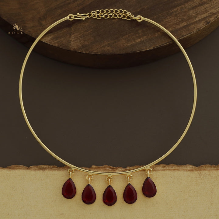 Golden Penta Glossy Drops Neck Cuff