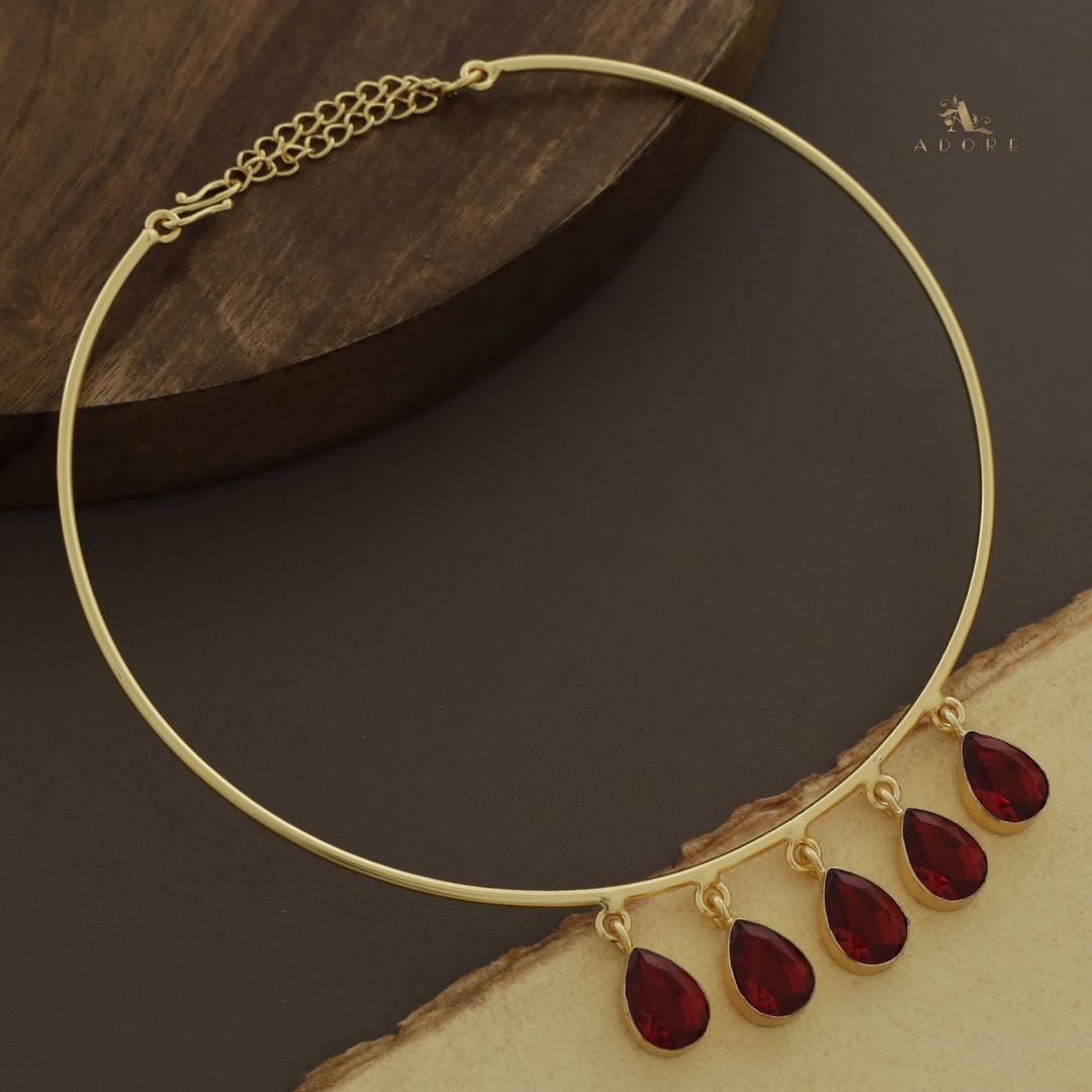 Golden Penta Glossy Drops Neck Cuff