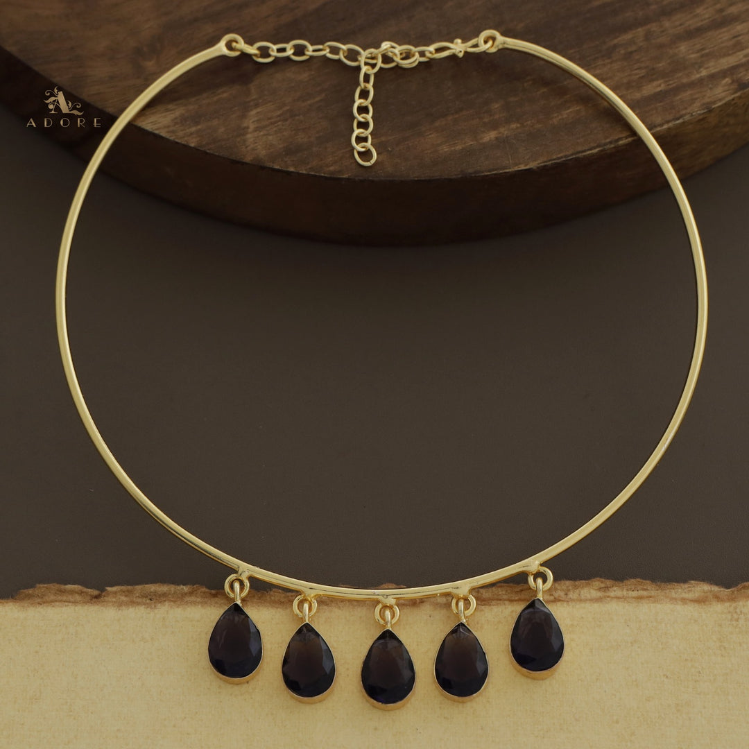 Golden Penta Glossy Drops Neck Cuff