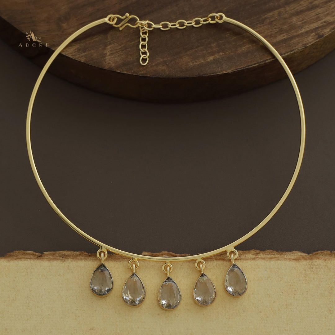 Golden Penta Glossy Drops Neck Cuff