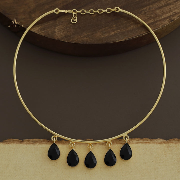 Golden Penta Glossy Drops Neck Cuff