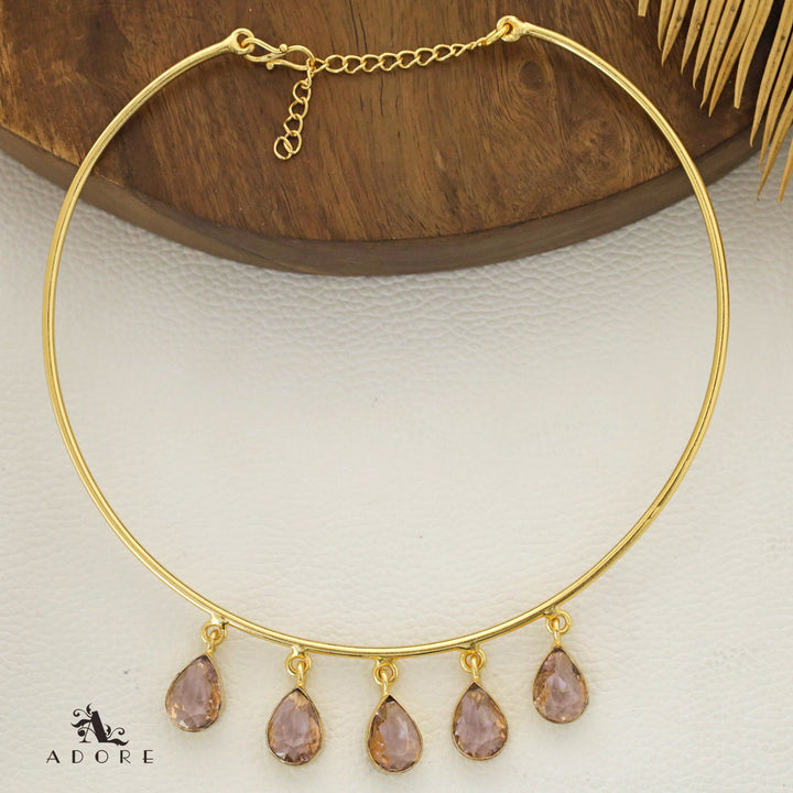 Golden Penta Glossy Drops Neck Cuff