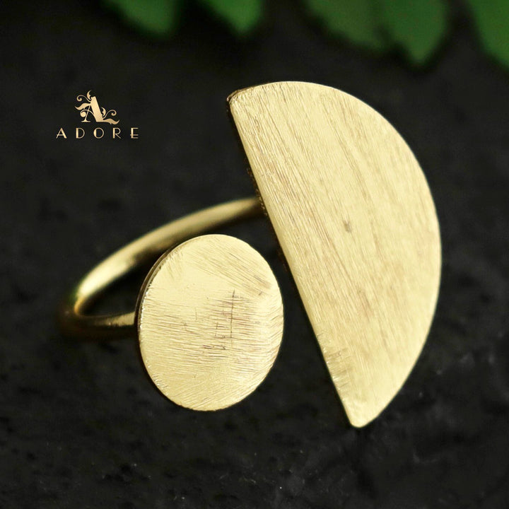 Golden Circle And Semi Circle Ring