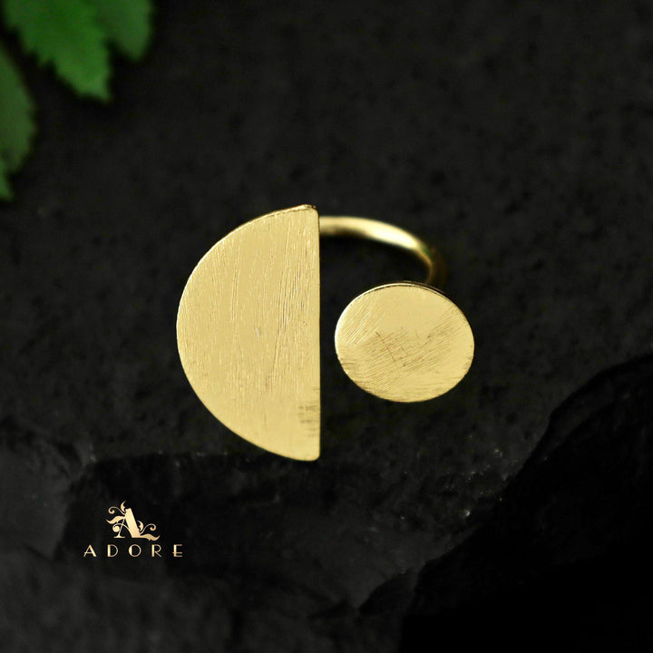 Golden Circle And Semi Circle Ring