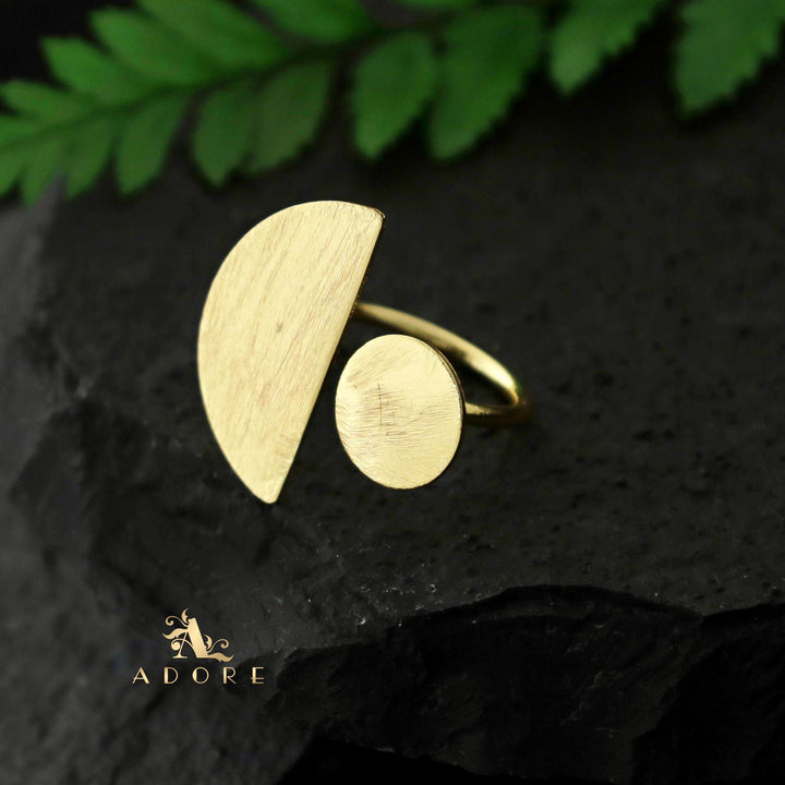 Golden Circle And Semi Circle Ring