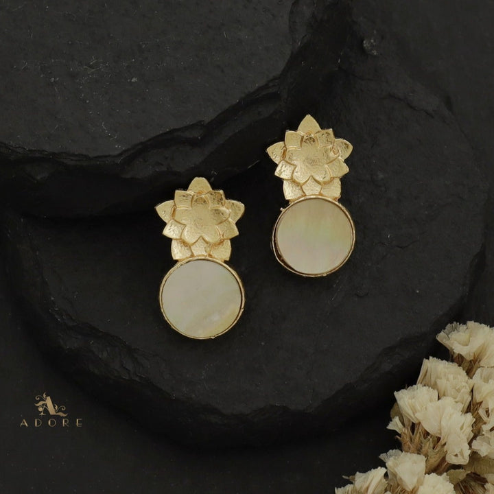 Orana Flower Raw Stone Earring