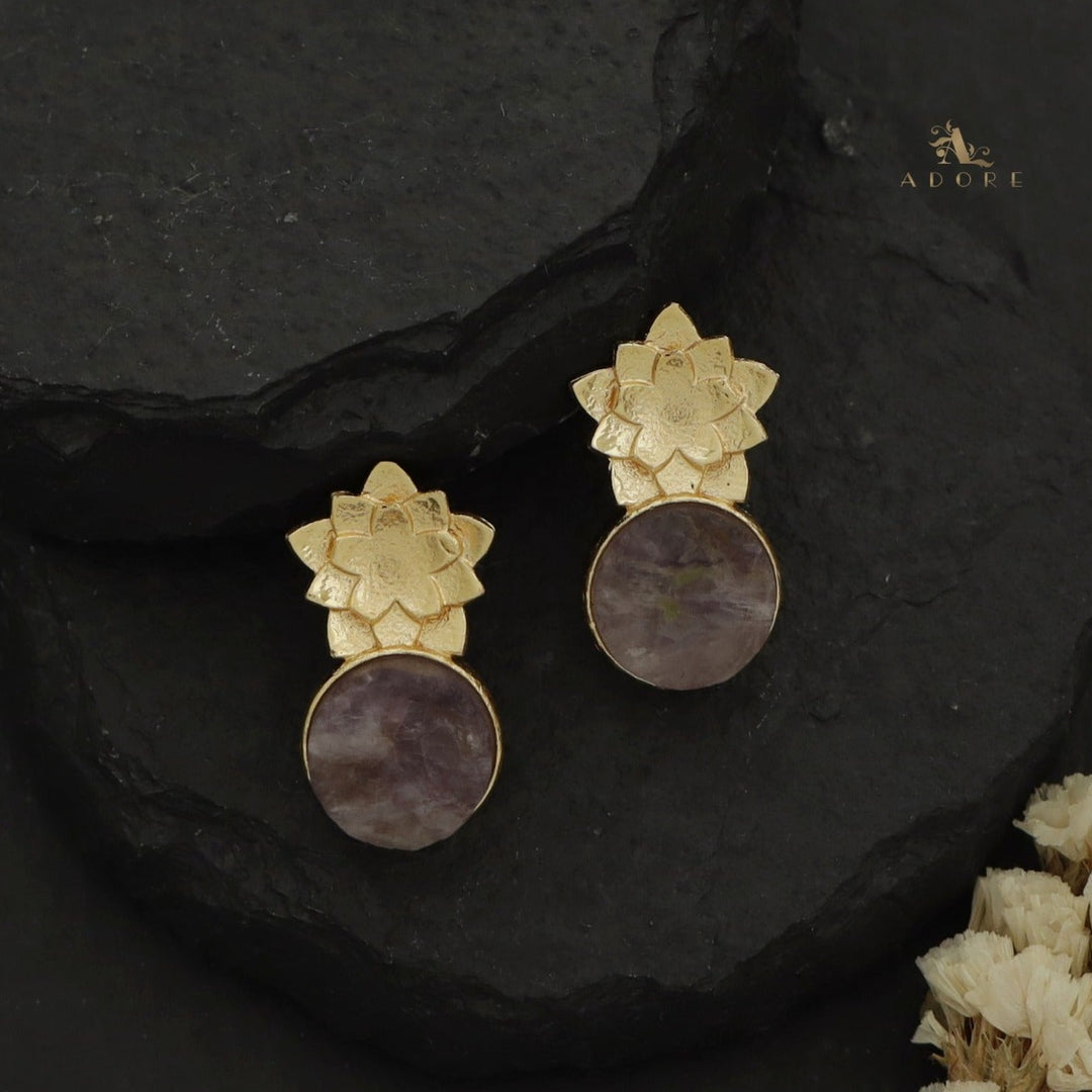 Orana Flower Raw Stone Earring