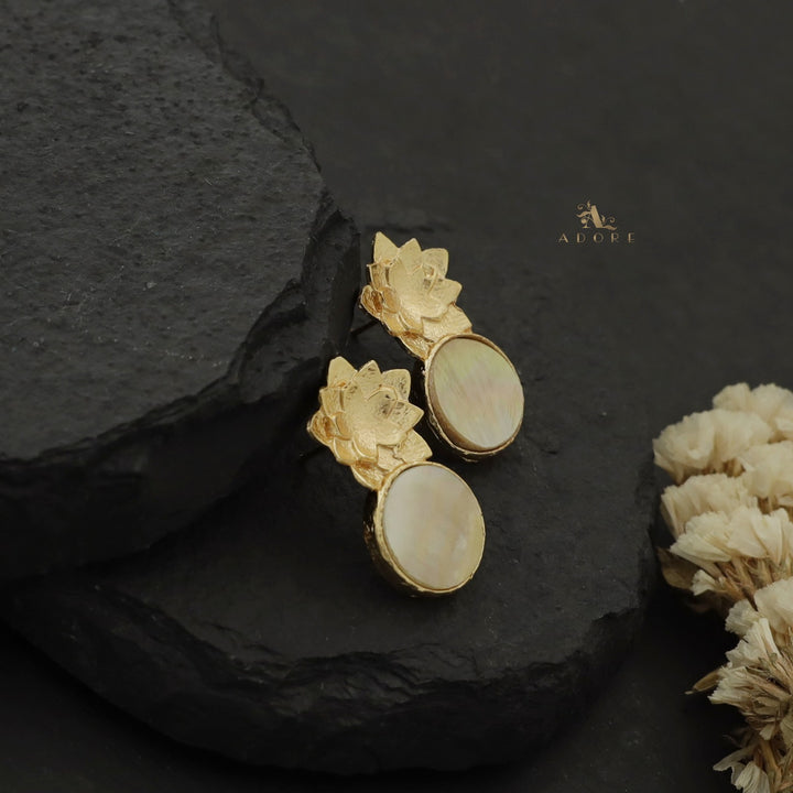 Orana Flower Raw Stone Earring