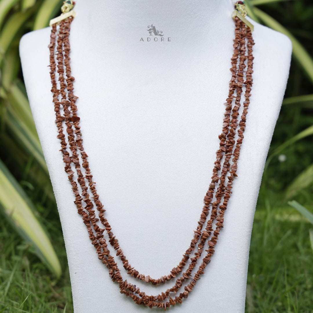 Lavendria 3 Layer Raw Stone Long Neckpiece