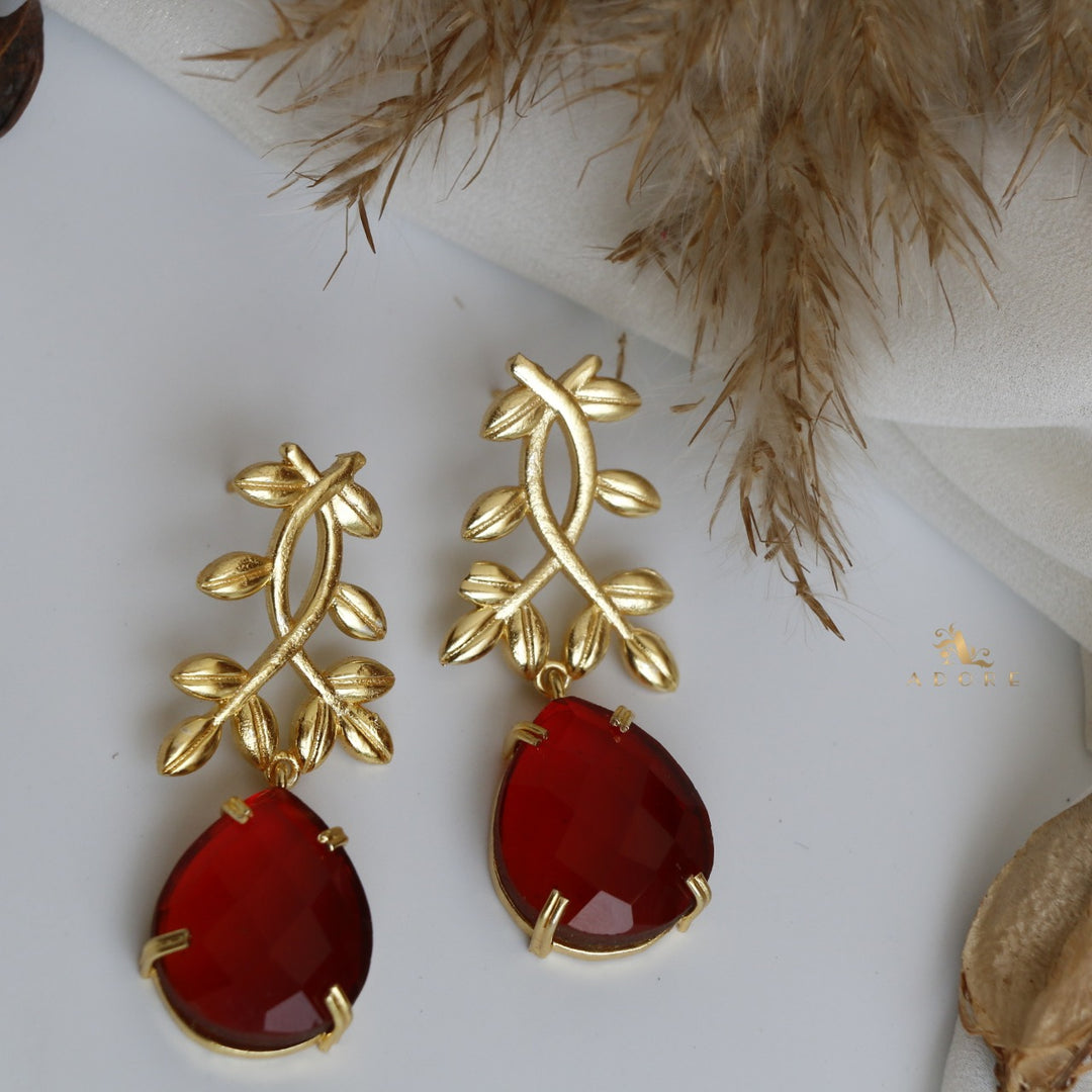 Premium Stone Leaf Claw Earrings