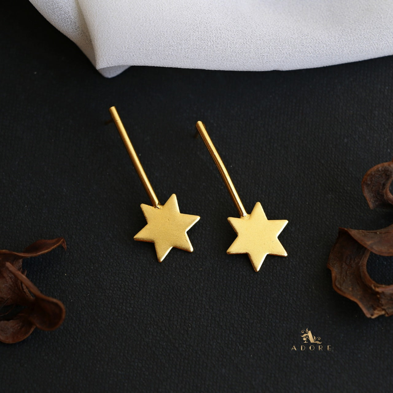 Buy Heart Shaped Crown Star Earrings in Gold Online | ORRA