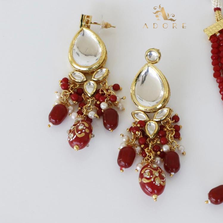 Rudie Kundan Neckpiece With Earring + Tikka