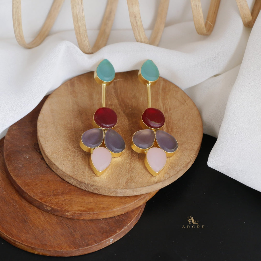 Multicolour Tannia Raw Stone Earring