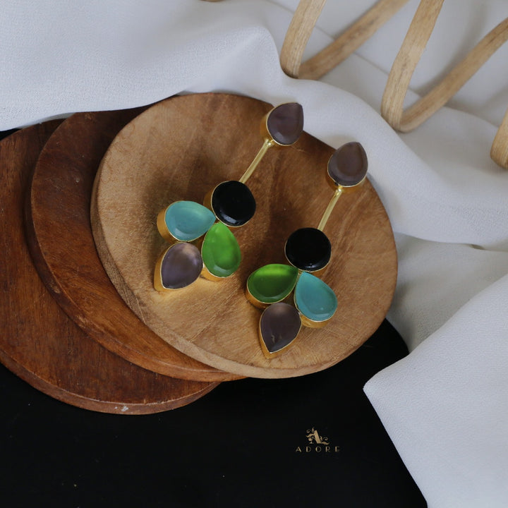 Multicolour Tannia Raw Stone Earring