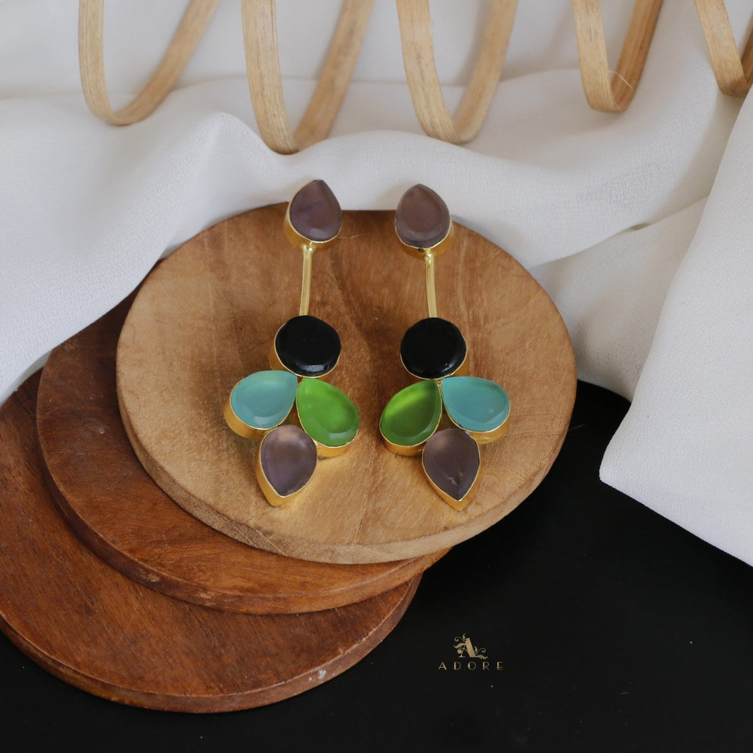 Multicolour Tannia Raw Stone Earring