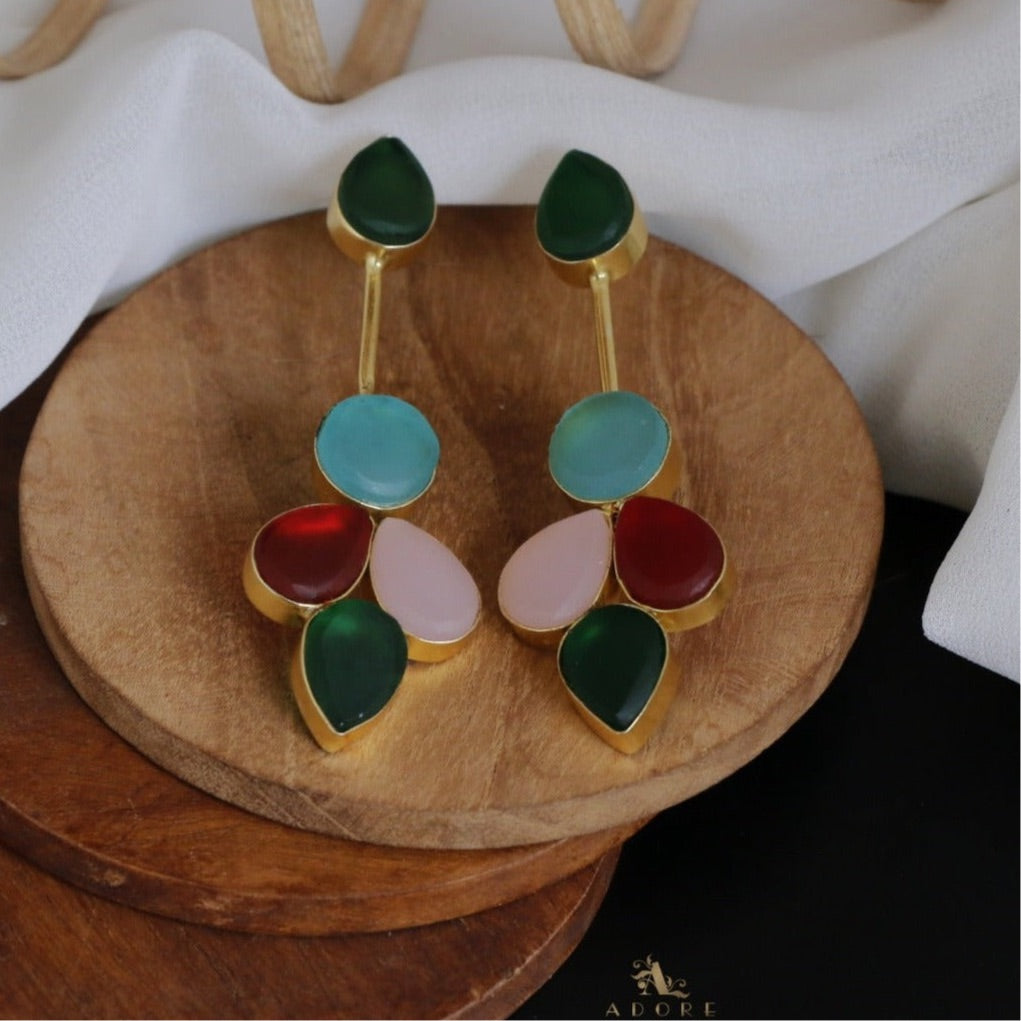 Multicolour Tannia Raw Stone Earring