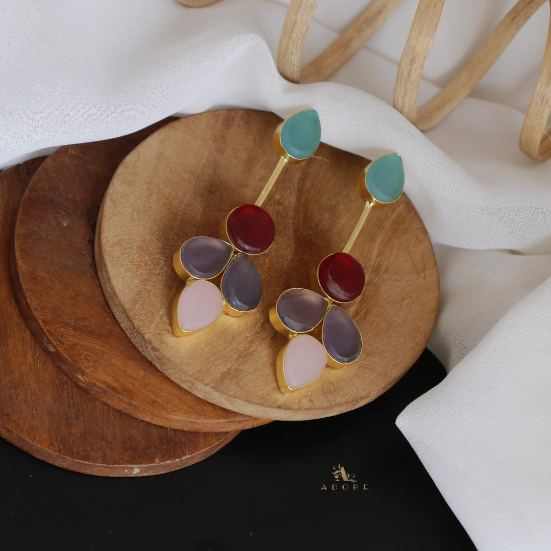 Multicolour Tannia Raw Stone Earring