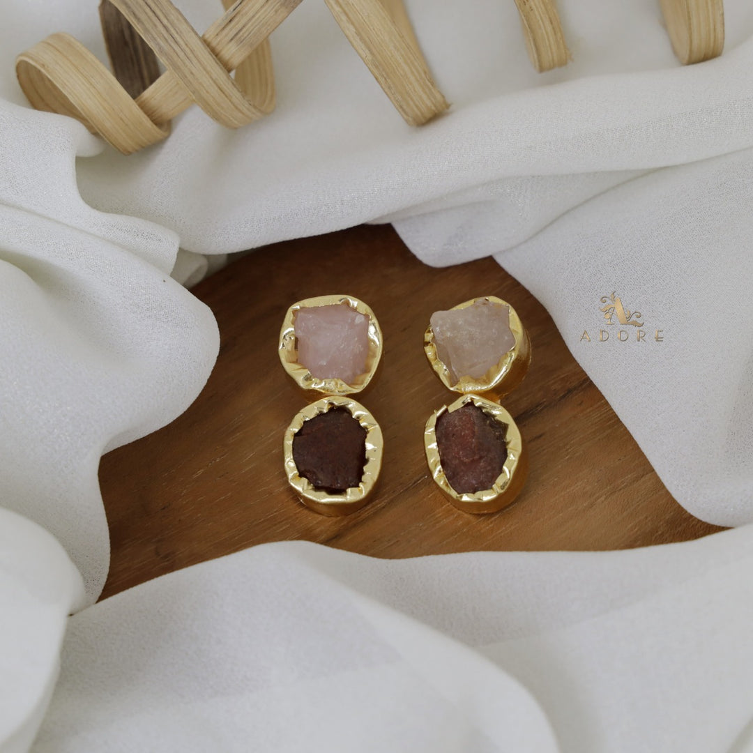 Ivona Dual Raw Stone Earring