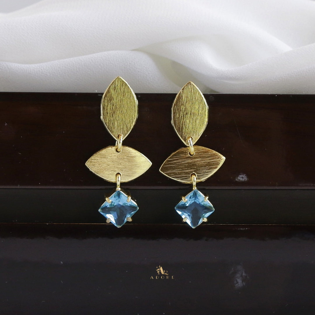 Heera Dual Golden Leaf Glossy Earring