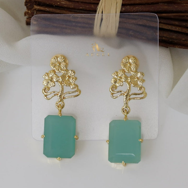 Glovia Rectangle 3 Flower Earring