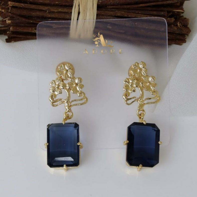 Glovia Rectangle 3 Flower Earring