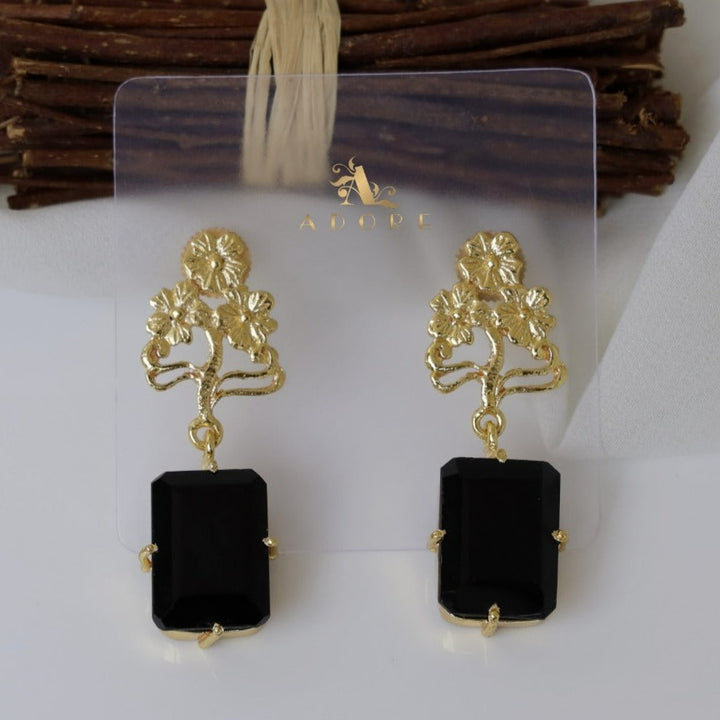 Glovia Rectangle 3 Flower Earring