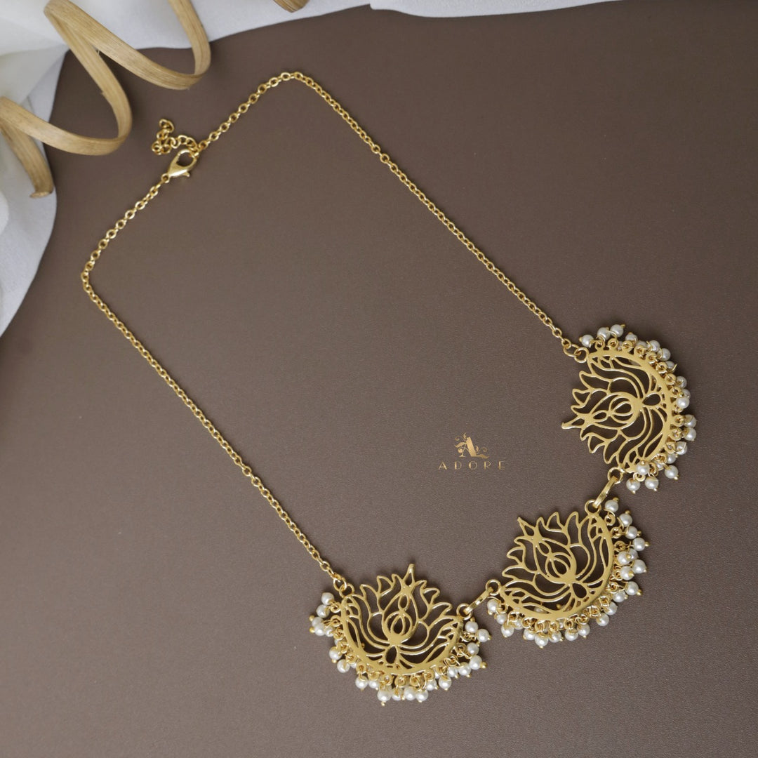 Golden Lotus Short Neckpiece