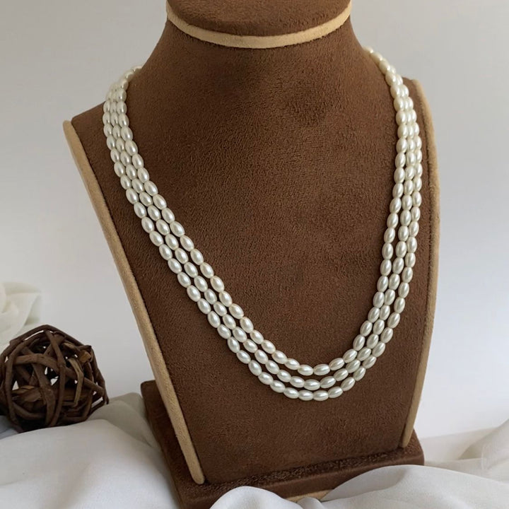 Rice Pearl 3 Layer Neckpiece