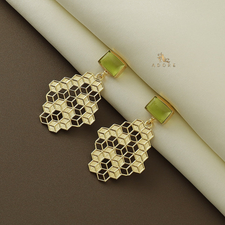 Golden Honeycomb Earring