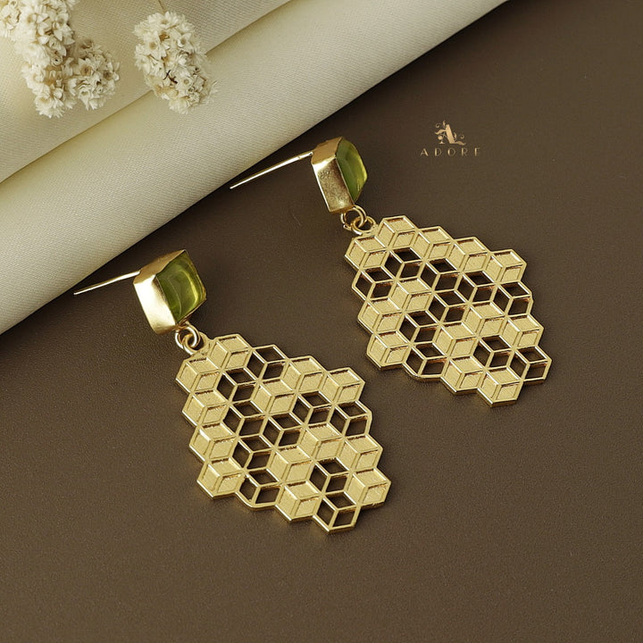 Golden Honeycomb Earring