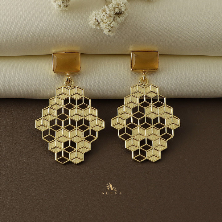 Golden Honeycomb Earring