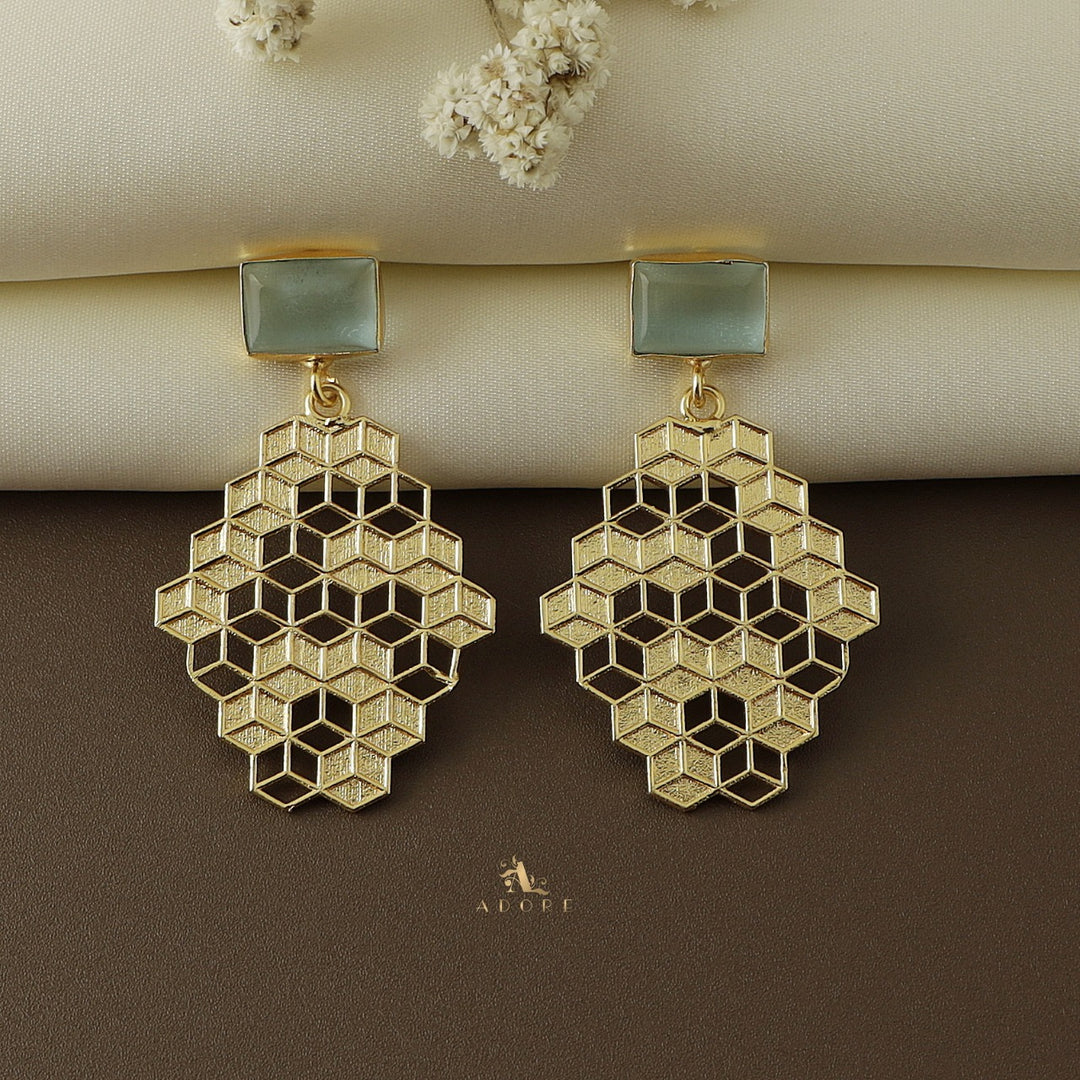 Golden Honeycomb Earring