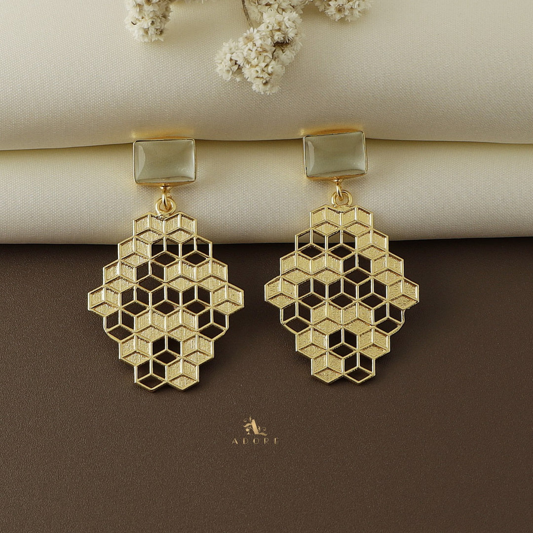 Golden Honeycomb Earring