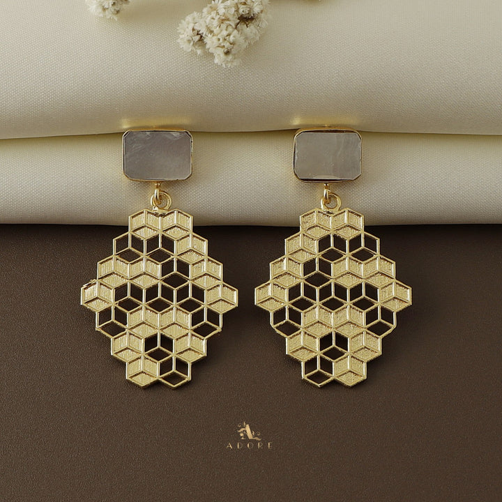 Golden Honeycomb Earring