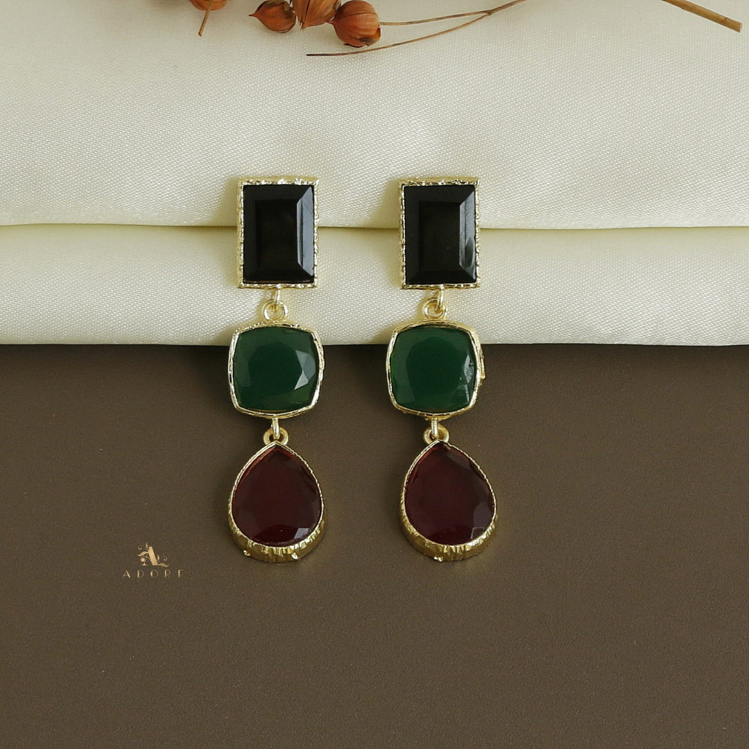 Drovia 3 Stone  Earring