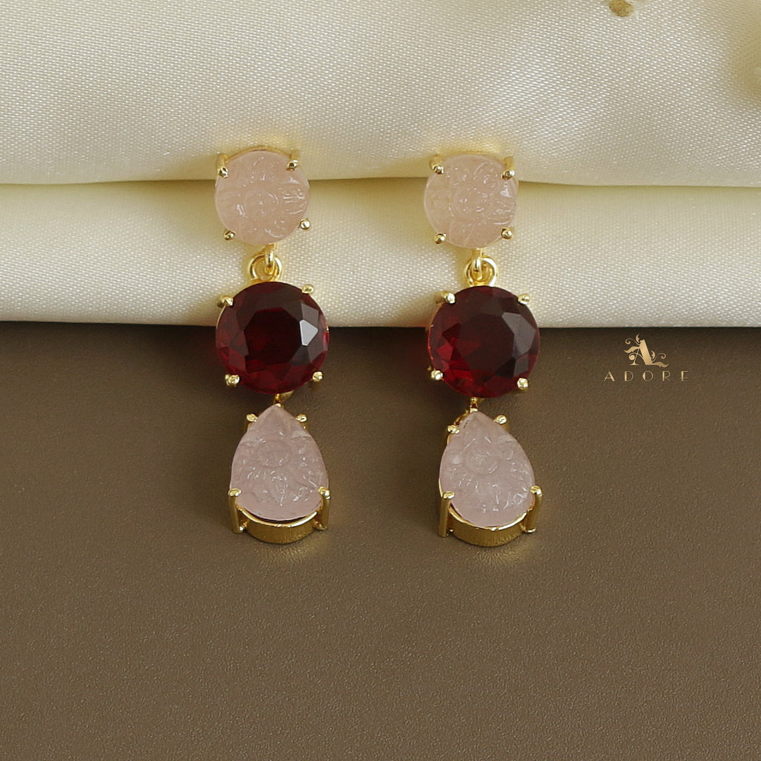 Cora Carved Quartz Earring