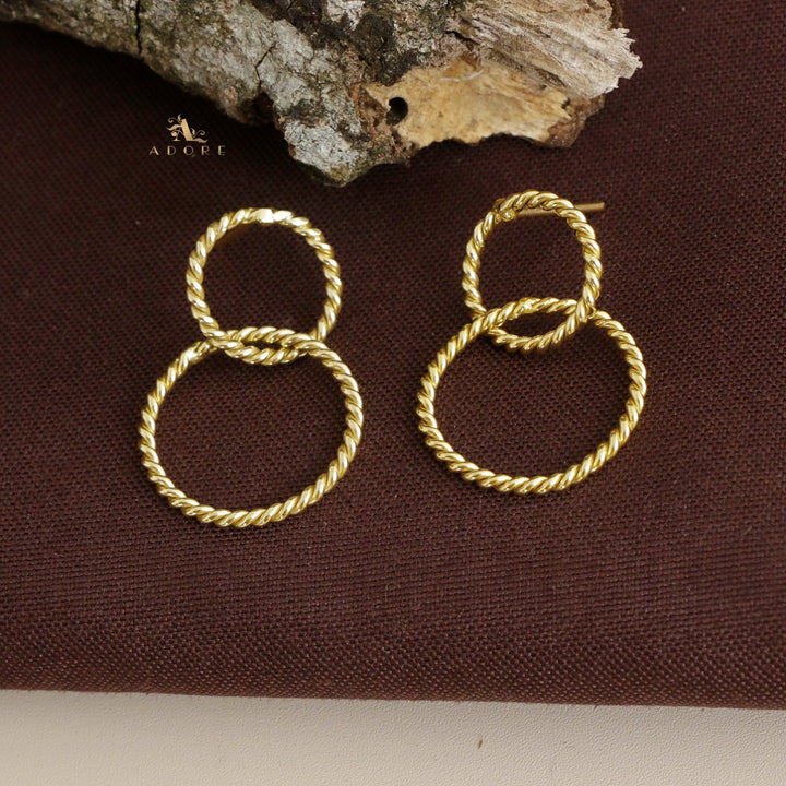 Textured Golden Owl Earring