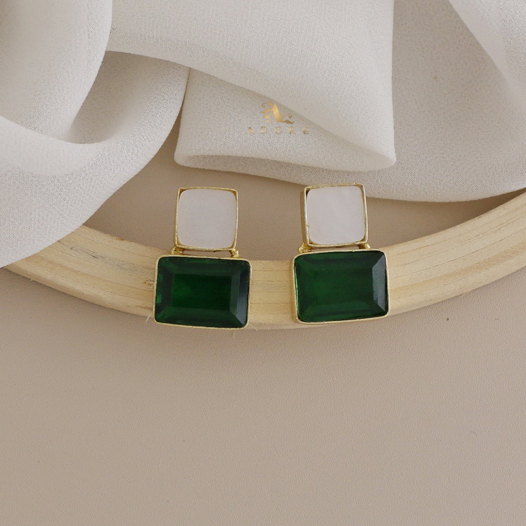 Beneta Square And Rectangle Glossy Earring