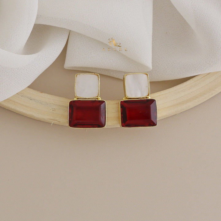 Beneta Square And Rectangle Glossy Earring