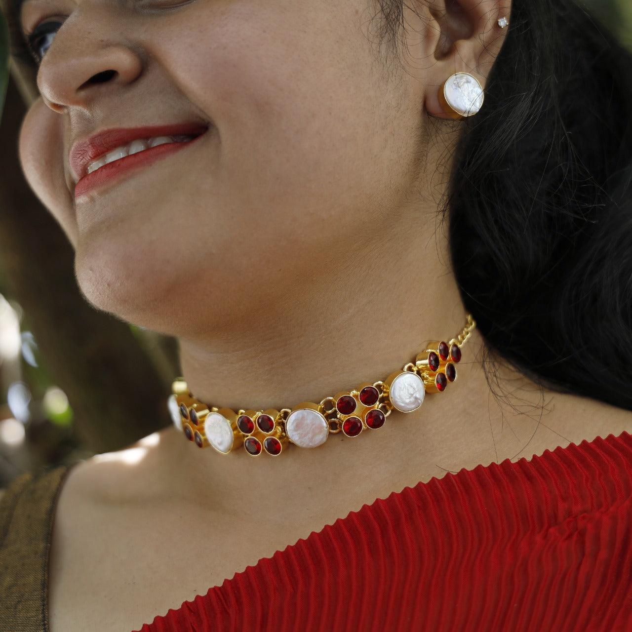 Golden on sale oxidised choker