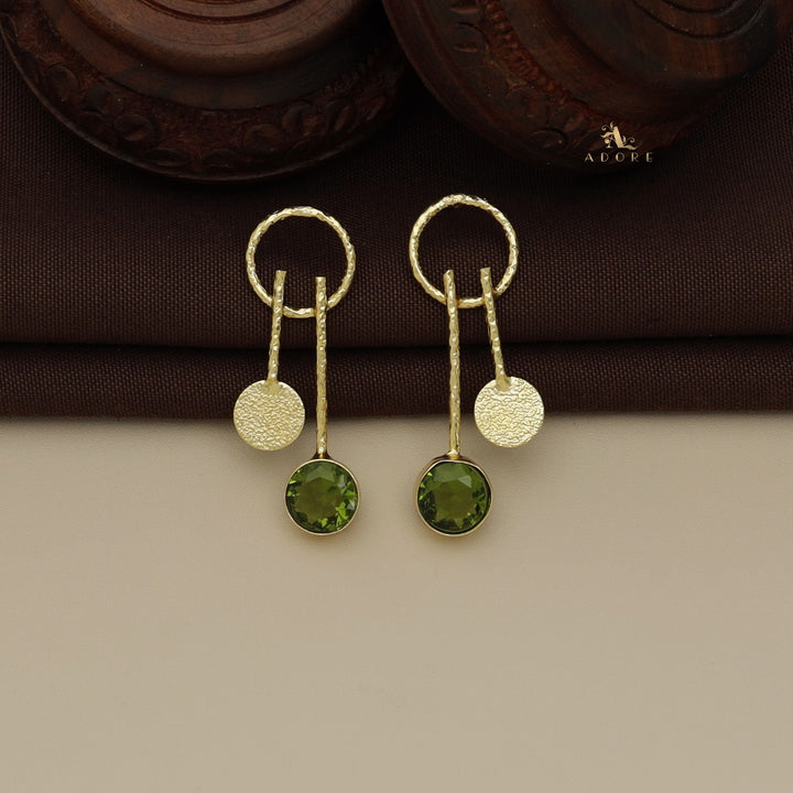 Textured Round Stick Glossy Earring