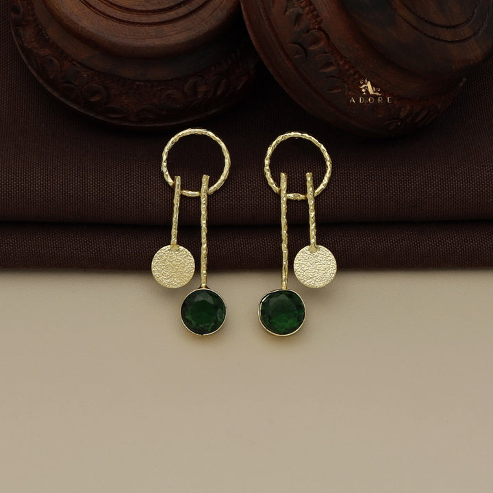 Textured Round Stick Glossy Earring