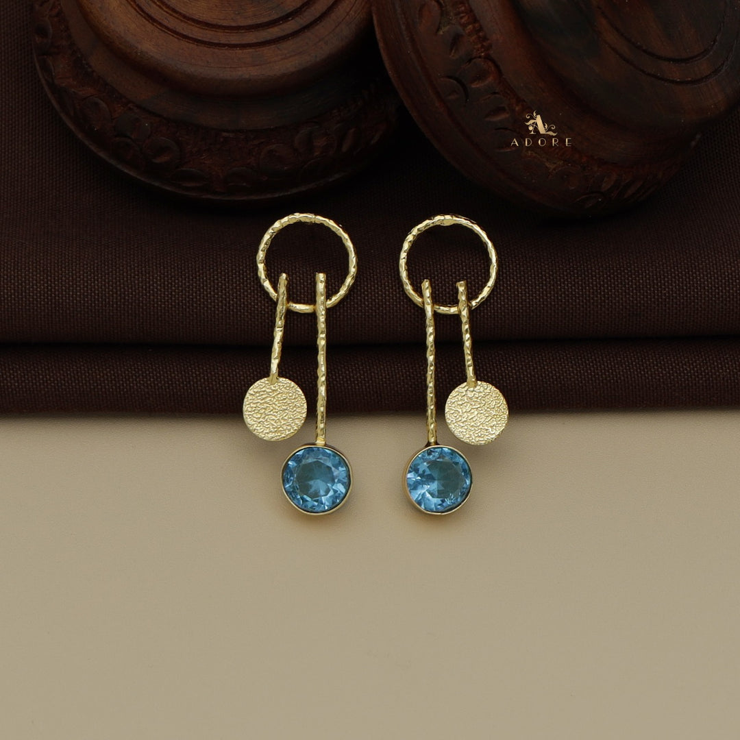 Textured Round Stick Glossy Earring