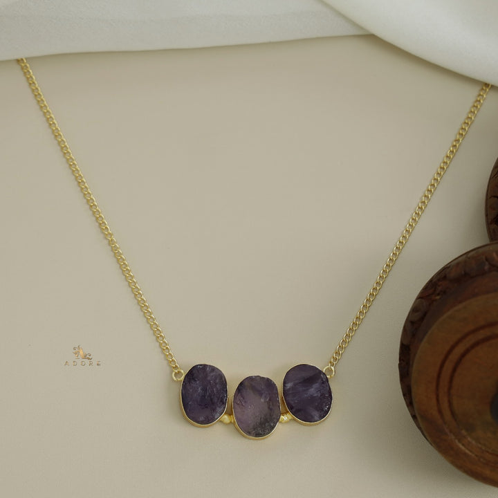 Camdyn Tri Raw Stone Neckpiece