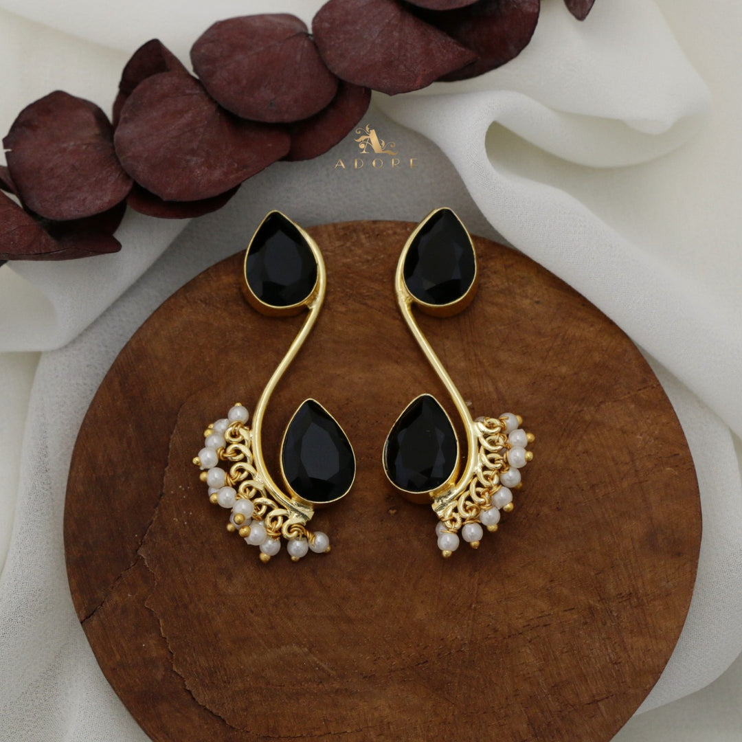 Genya Drop Glossy Cluster Pearl Earring – Adore By Priyanka