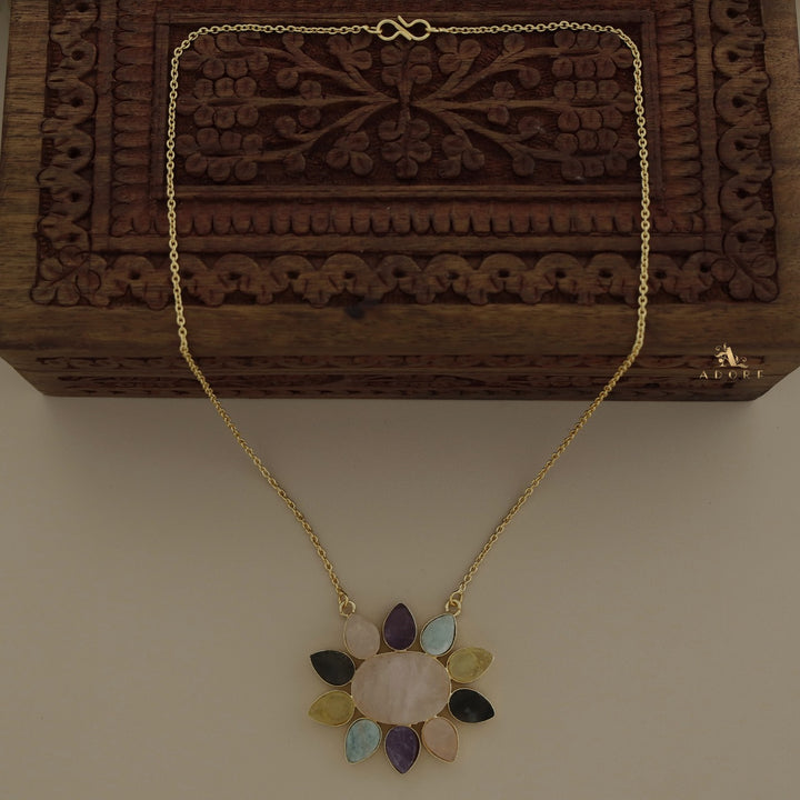 Pema Flower Raw Stone Neckpiece